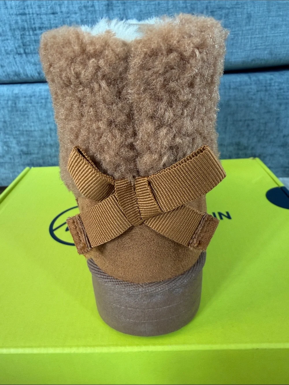 White Mountain Kids Ladybug Sherpa Cuffed Chestnut Brown Ankle Boot
